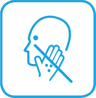 Piktogramm - Hände vom Gesicht halten